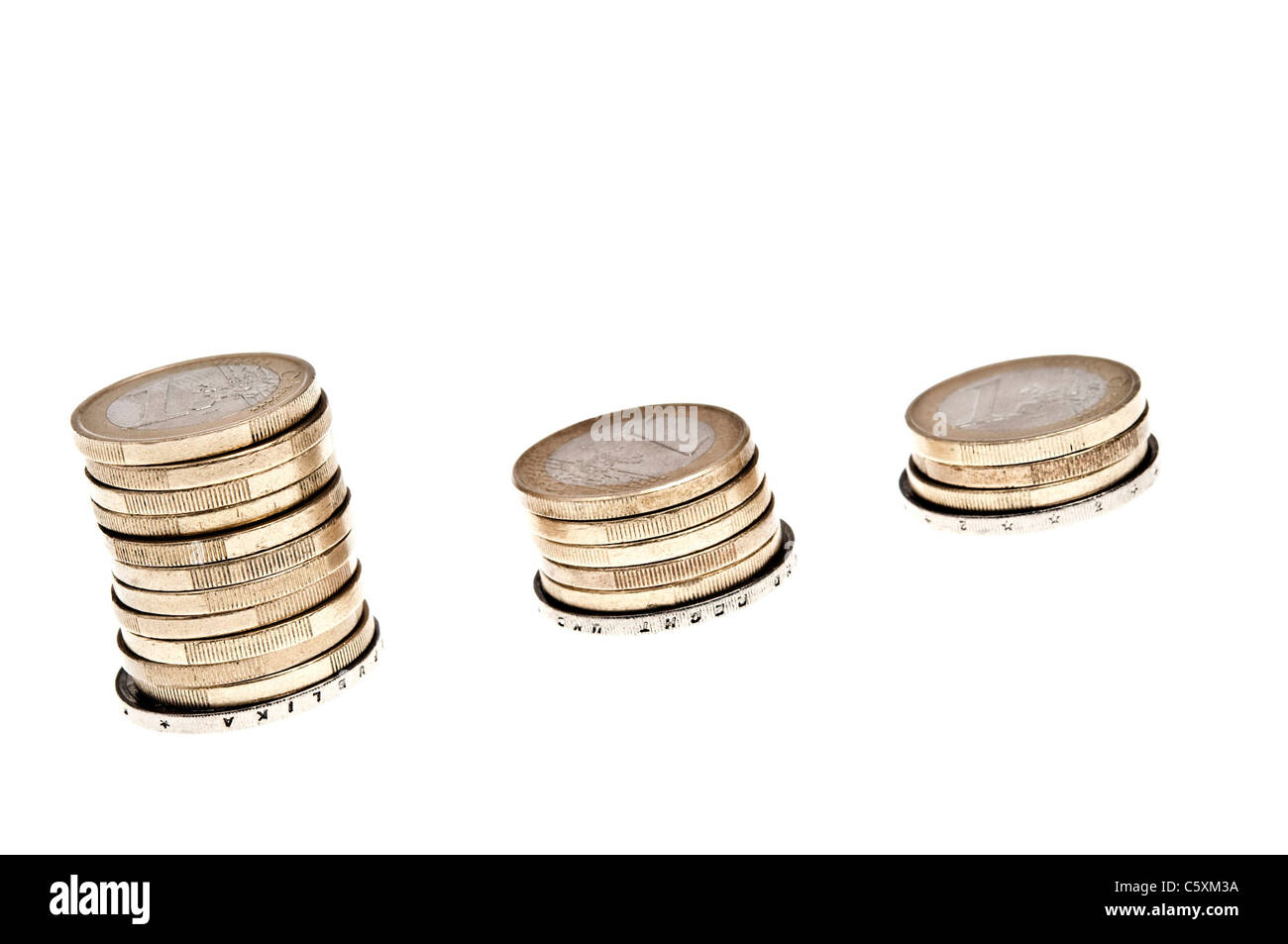 Euro coin on white background Stock Photo - Alamy