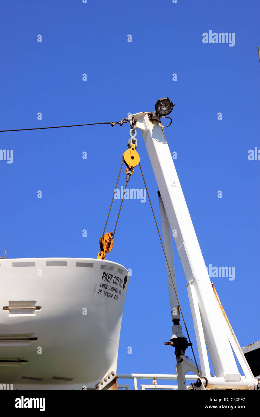 Lifeboat on ferry, Port Jefferson, Long Island NY Stock Photo Alamy