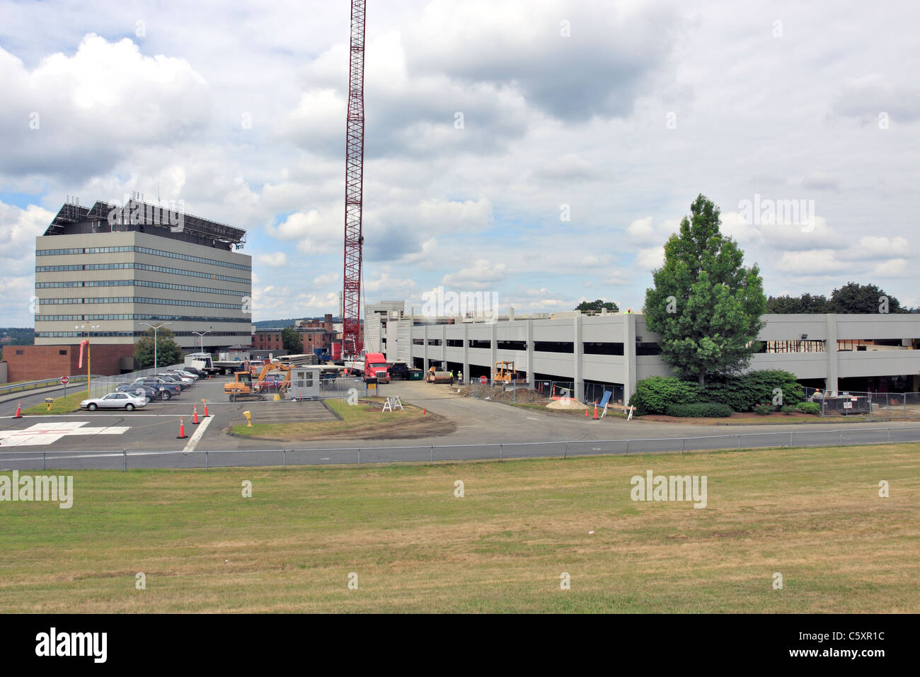 New parking garage under construction at Danbury Hospital, Danbury CT