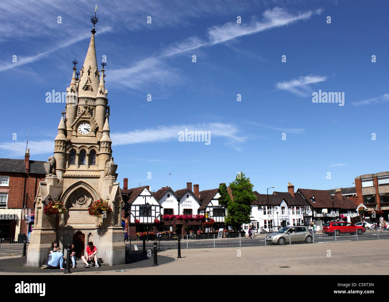 Rother Market Square and the American Fountain Stratford Upon Avon Stock Photo