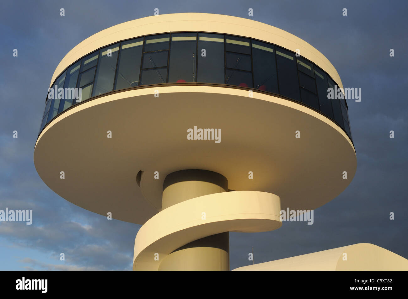 Tower ' Niemeyer Center ' in Ría of AVILÉS . Principado de Asturias . SPAIN Stock Photo
