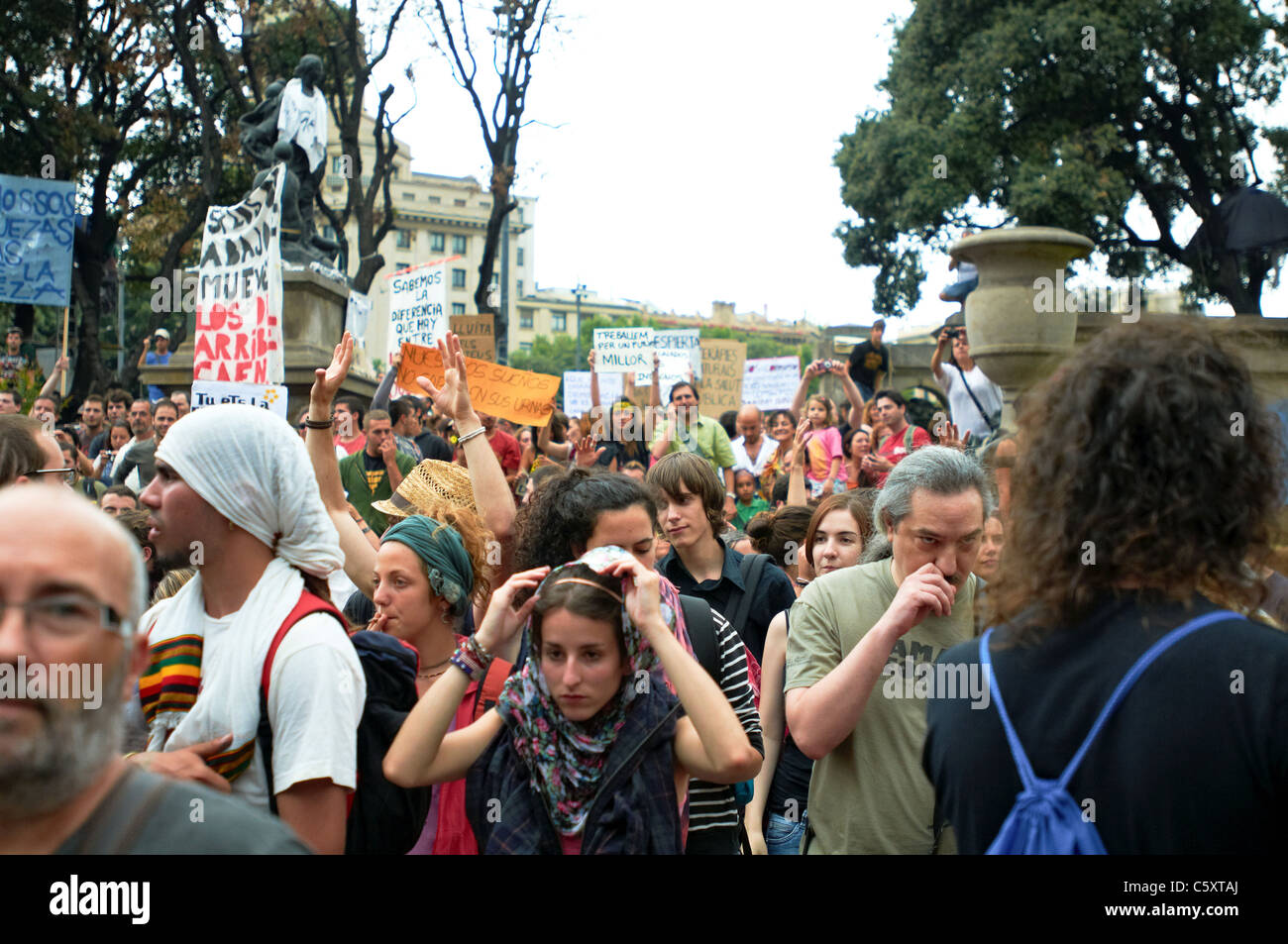 -Demonstration 15M Movement- Barcelona, Spanish Revolution Stock Photo ...