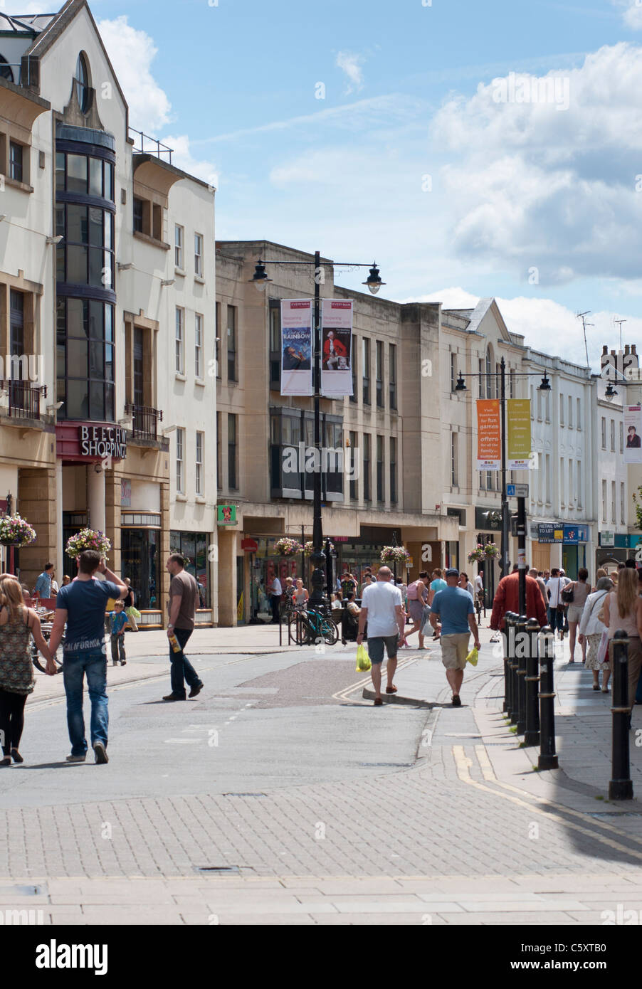 Cheltenham pedestrianised High street. Gloucestershire. UK Stock Photo