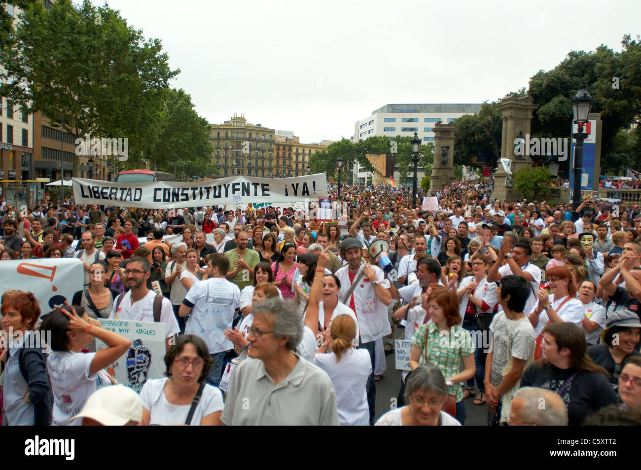 -Demonstration 15M Movement- Barcelona, Spanish Revolution Stock Photo ...