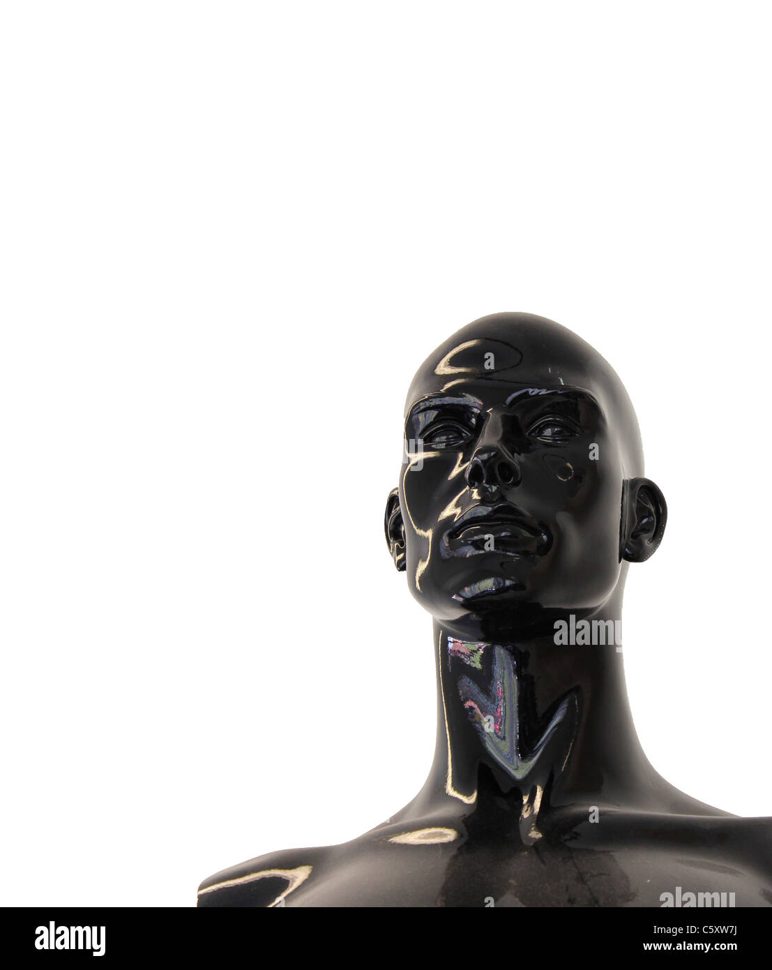 Gloss black mannequin head male Stock Photo - Alamy