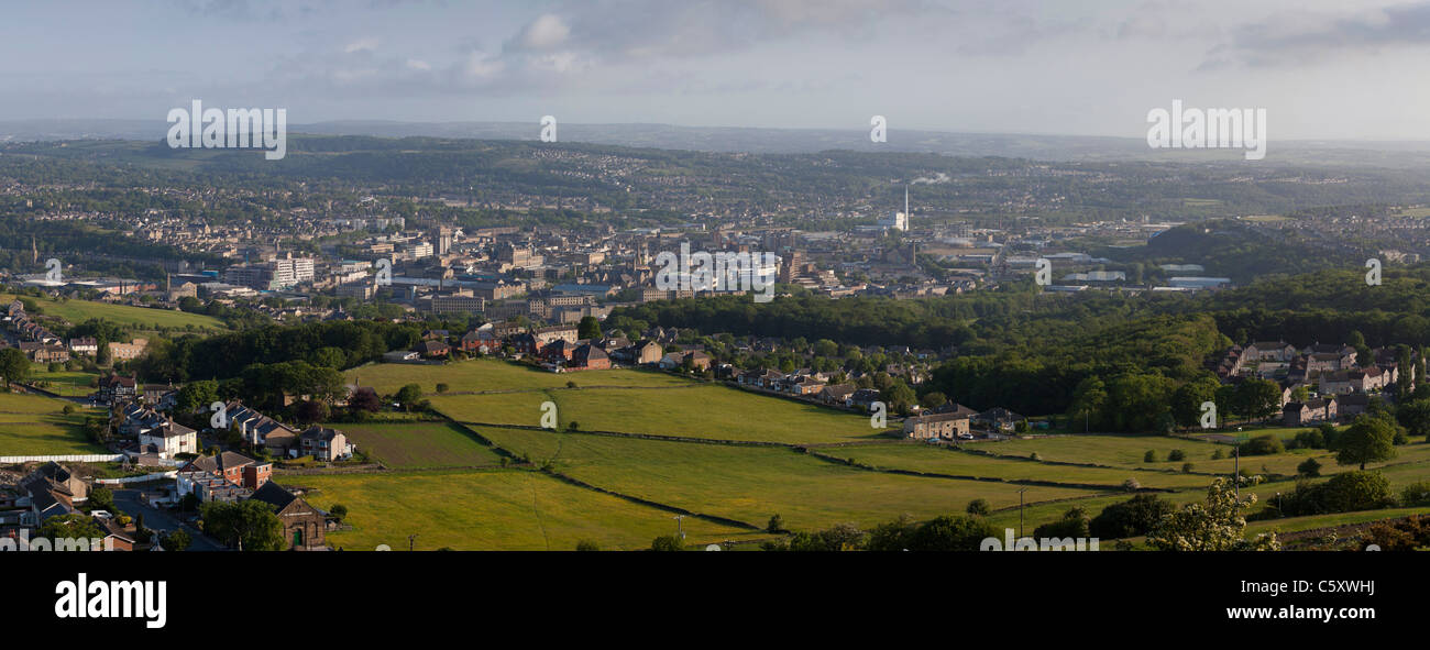 View of Huddersfield from Castle Hill Stock Photo Alamy