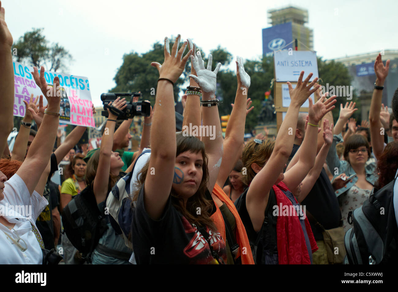 -Demonstration 15M Movement- Barcelona, Spanish Revolution Stock Photo ...