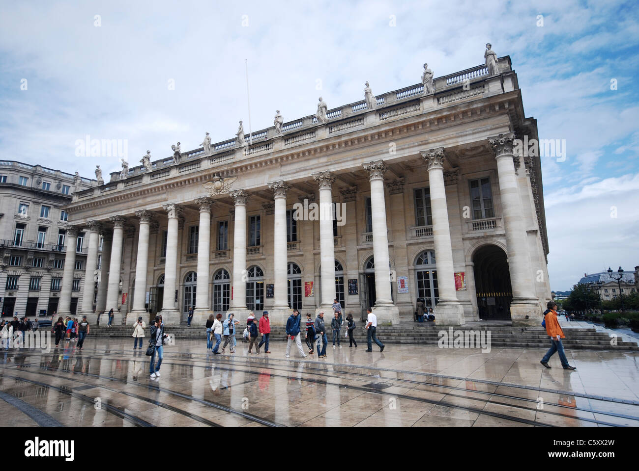 Grand Théâtre de Bordeaux is a theatre in Bordeaux, France. It was designed by the architect Victor Louis and opened in 1780. Stock Photo