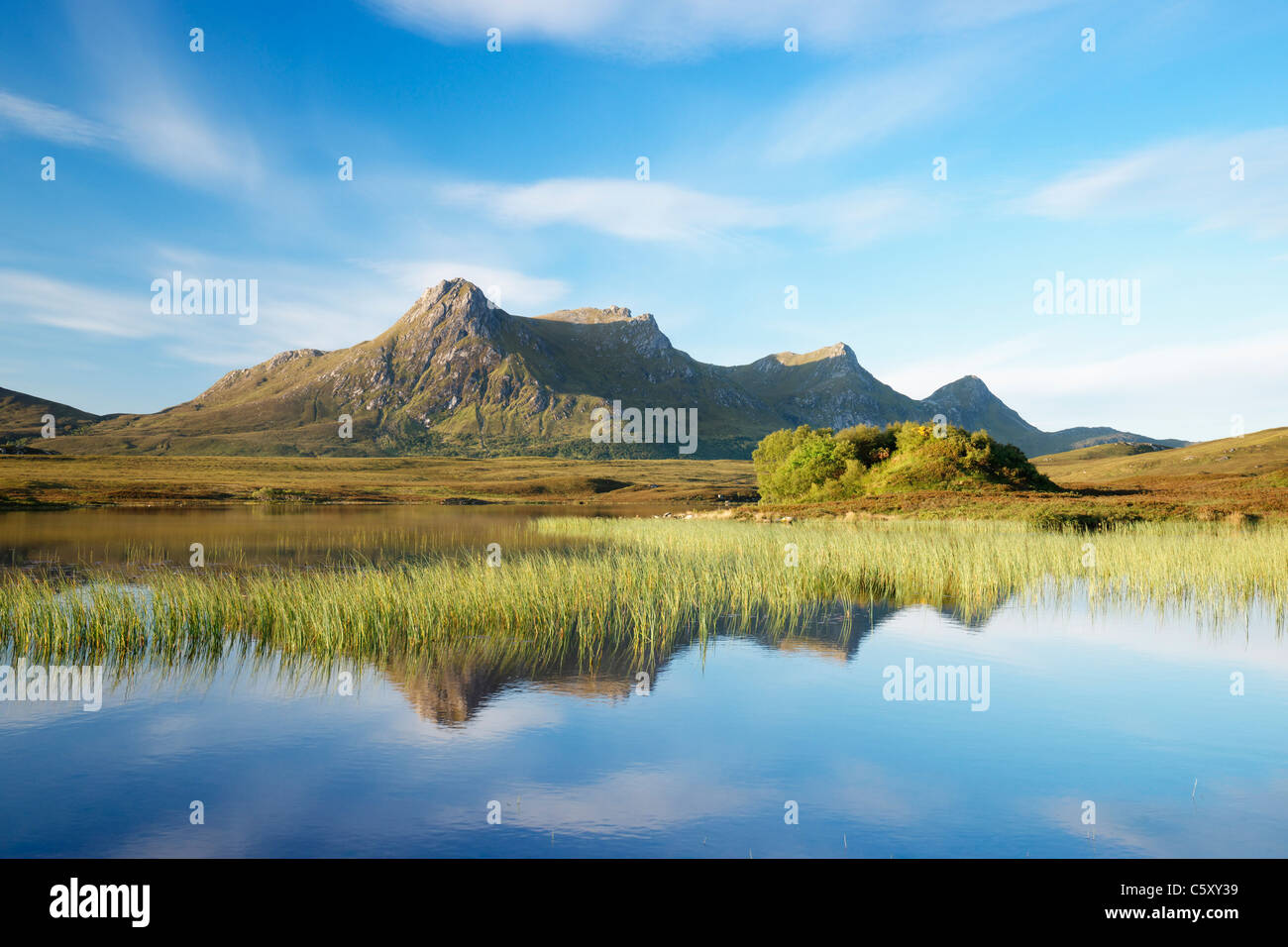 Ben Loyal and Lochan Hakel, near Tongue, Sutherland, Highland, Scotland, UK. Stock Photo