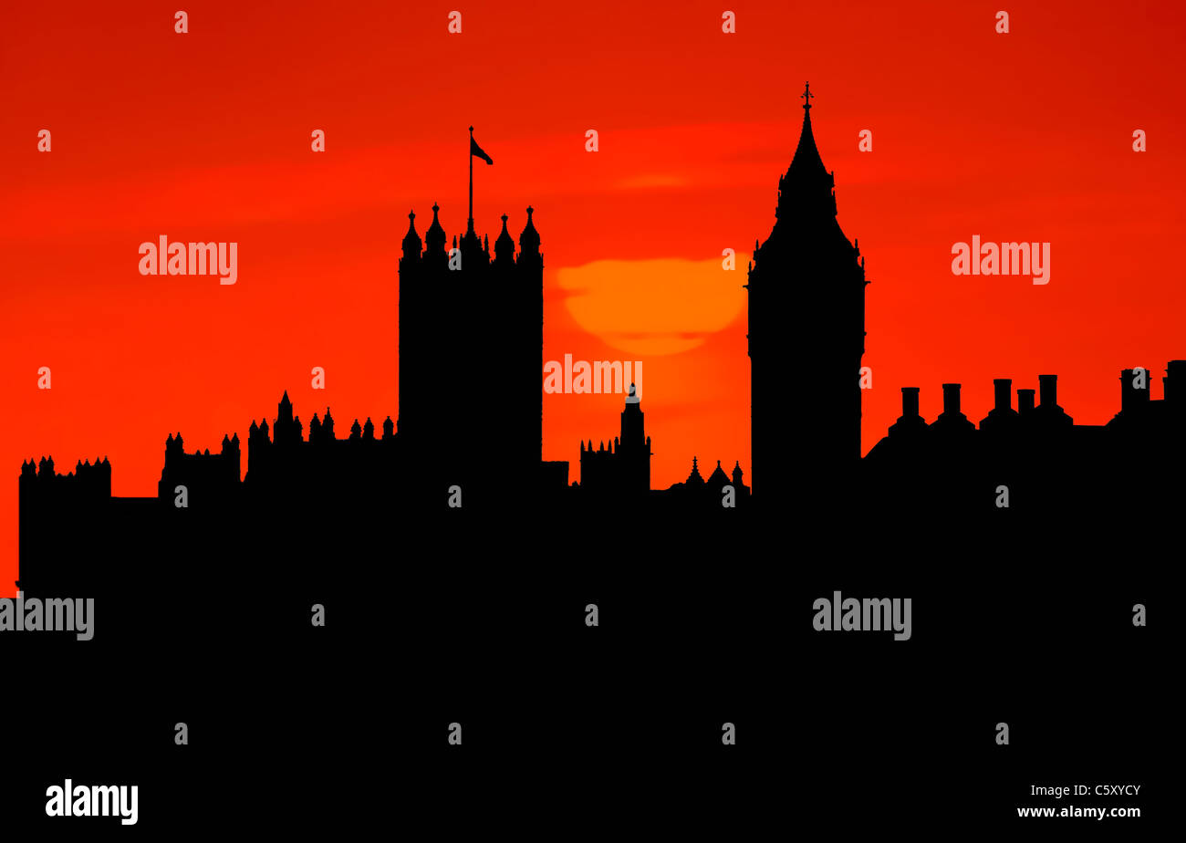 silhouette of london Stock Photo
