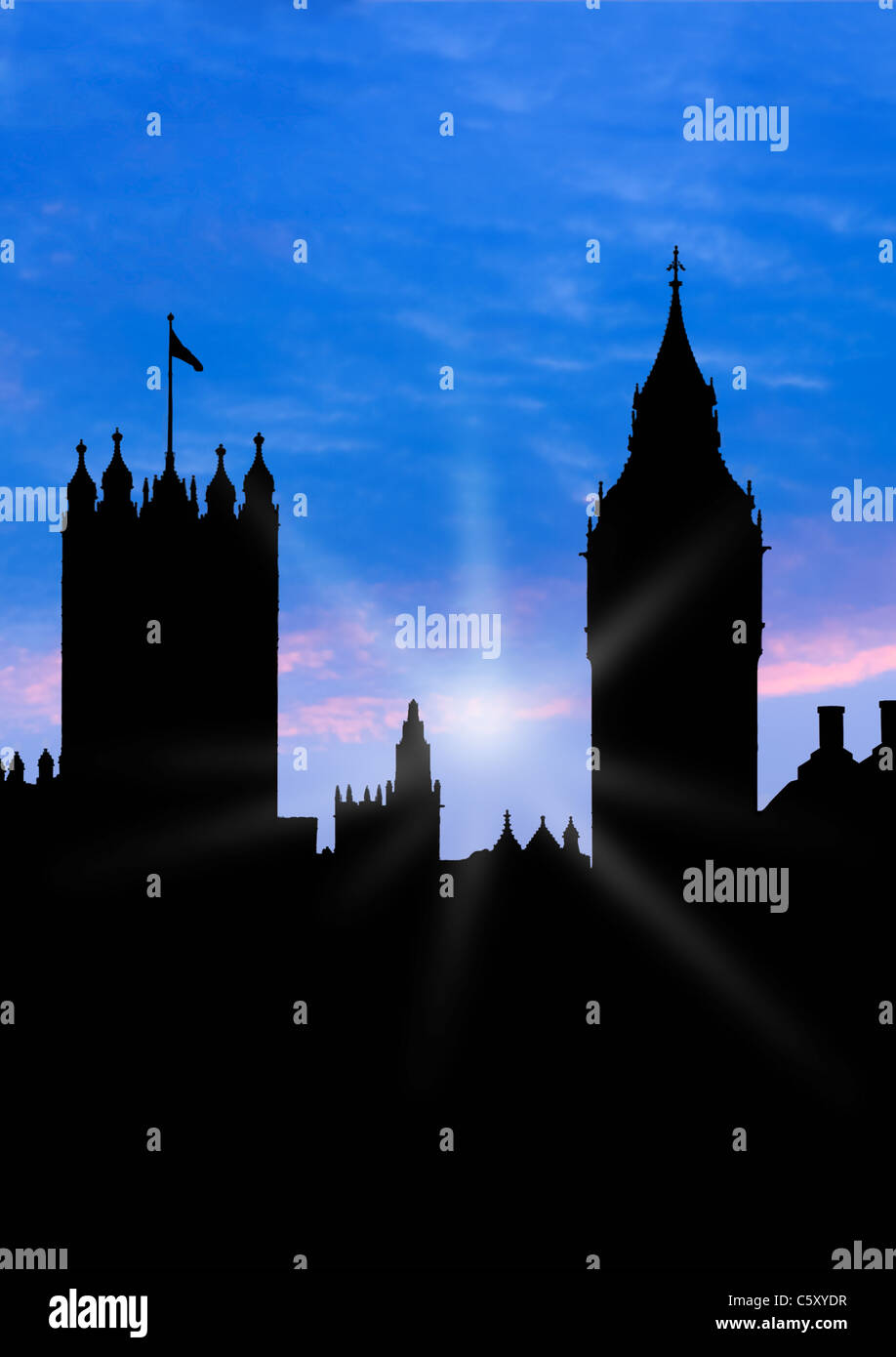 silhouette of london Stock Photo