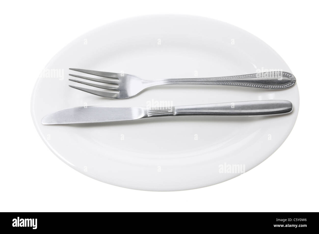 Knife fork and plate Cut Out Stock Images & Pictures Alamy