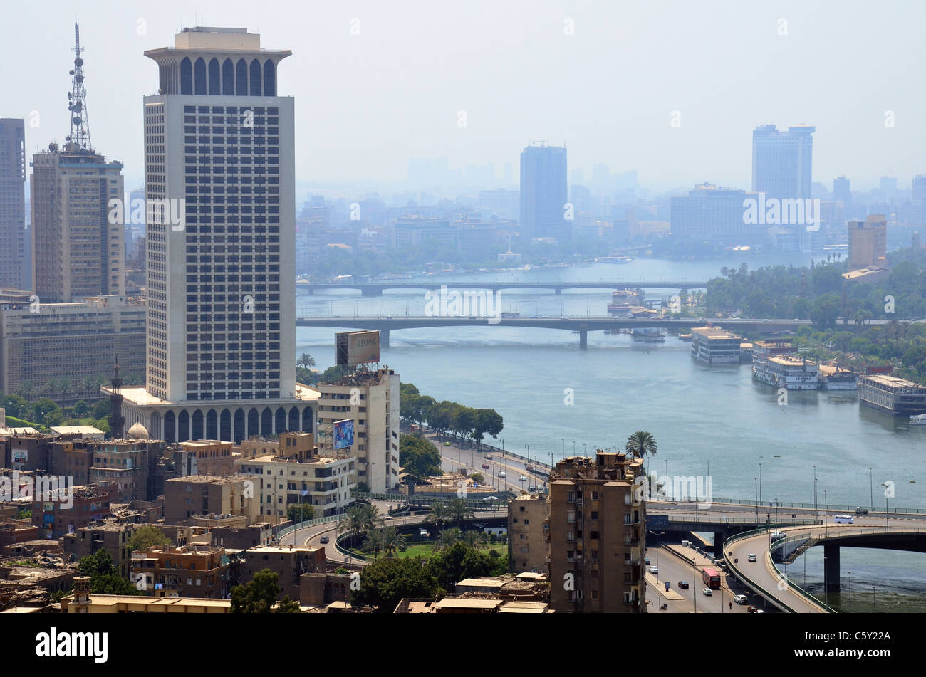 The Nile River as it flows through Egypt's capital Cairo the world's