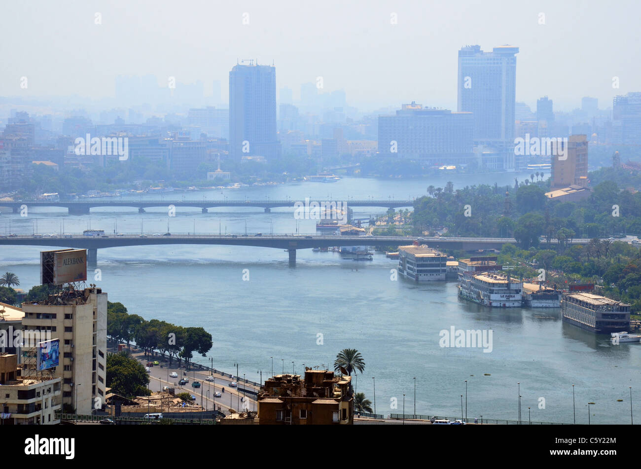 The Nile River as it flows through Egypt's capital Cairo the world's