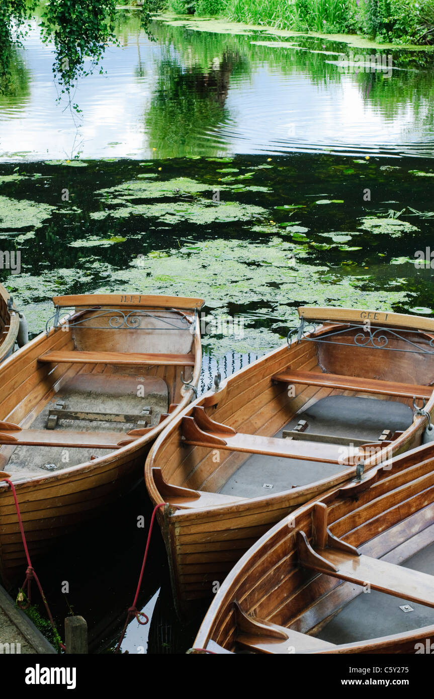 Boats on the river Stour, Dedham Vale, UK Stock Photo