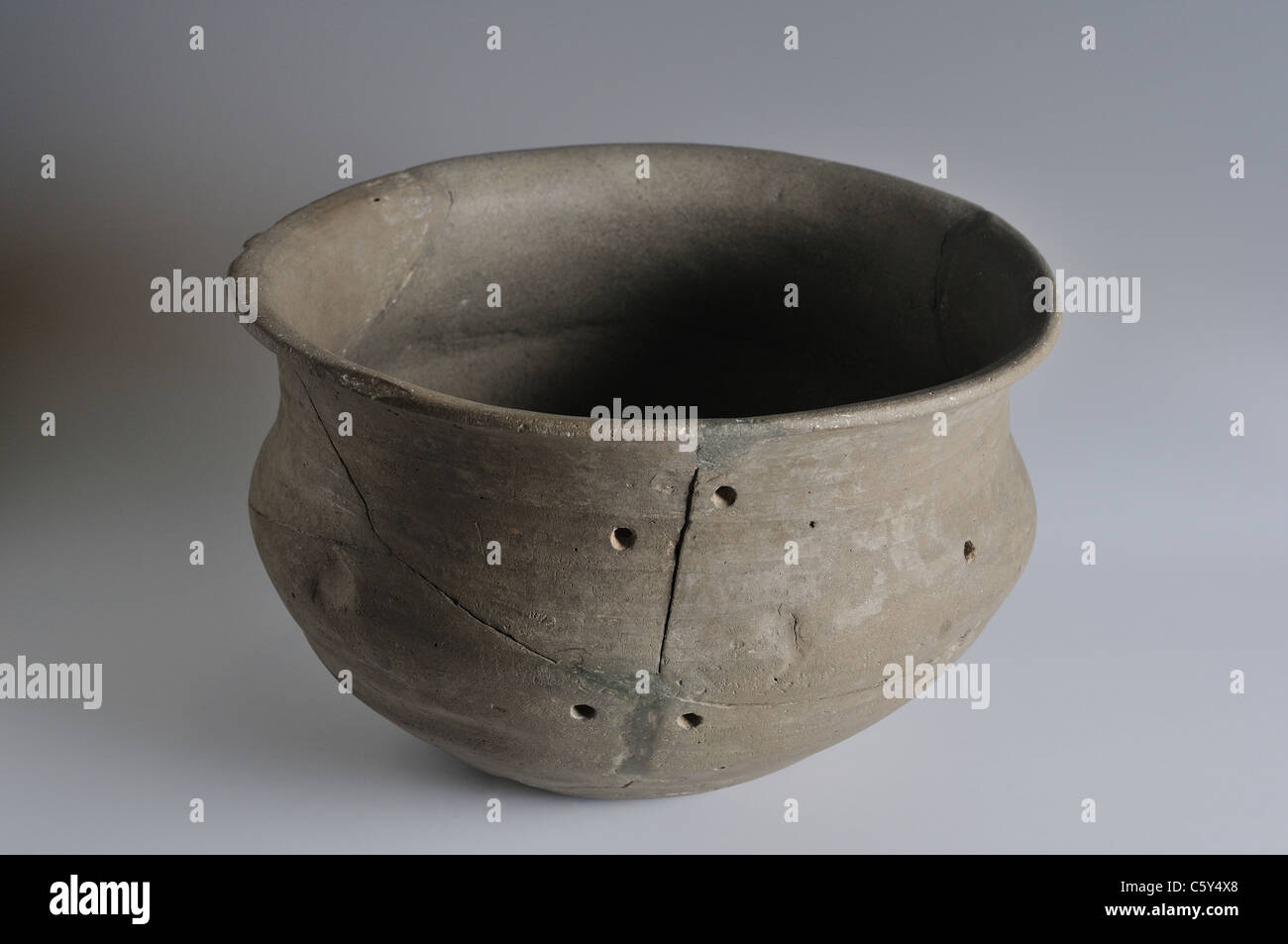 Vessel faired paste clear and gray slip  .Second Iron Age period in  ' Burgo de Santiuste Museum'- SPAIN Stock Photo
