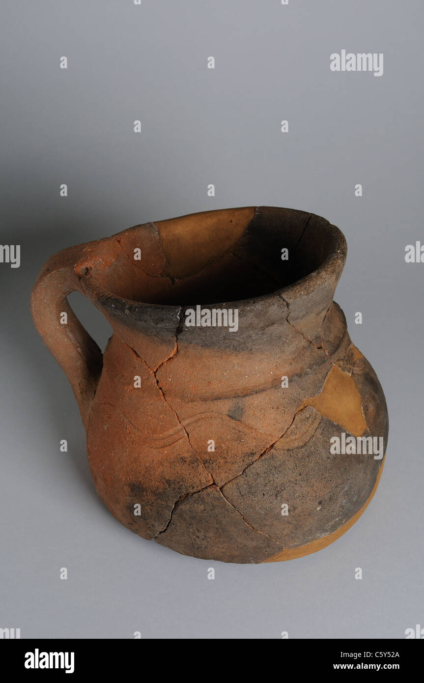 Ceramic jug  . Visigoth period in  ' Burgo de Santiuste Museum'- SPAIN Stock Photo