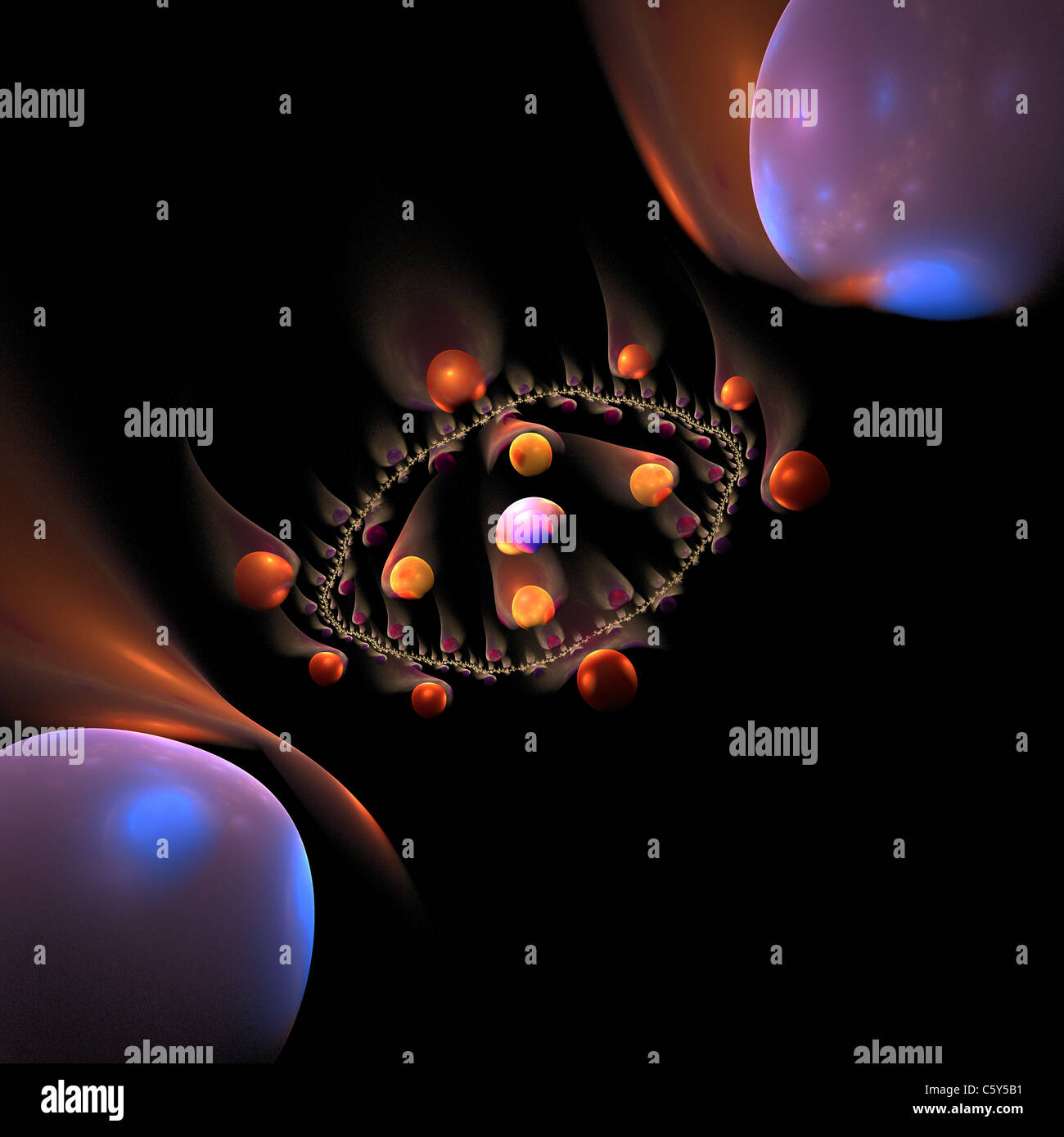 Abstract 3D a background from multi-colored full-spheres of the various ...