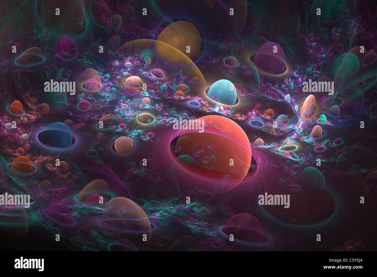 Abstract 3D a background from multi-colored full-spheres of the various ...