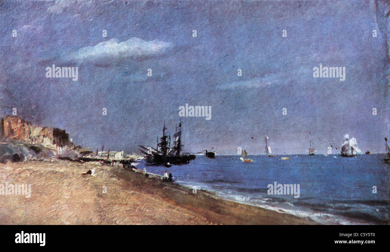 Painting by John Constable; 1776-1837; "Brighton Beach with Colliers",  painted in 1824; English School; Oil on Canvas Stock Photo - Alamy