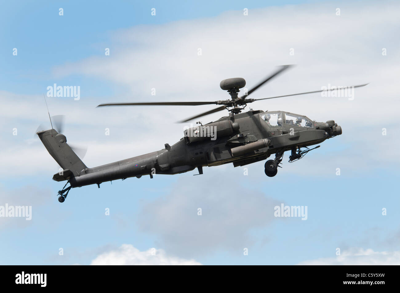 Augusta Westland Apache ( Boeing) AH1 attack helicopter ZJ232 from the British Army Air Corps displays at the 2011 Air Tattoo Stock Photo