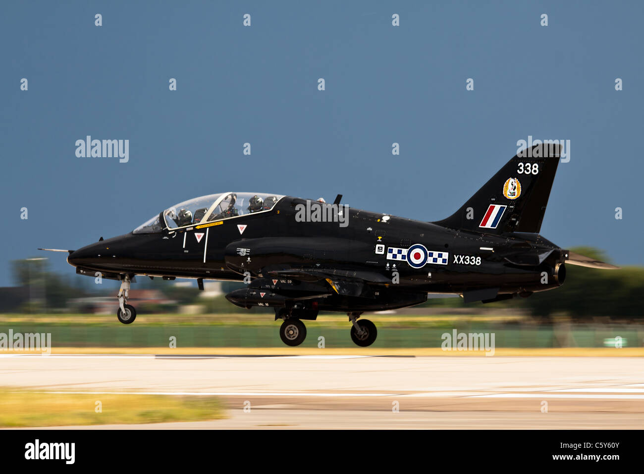 Hawk landing at RAF Coningsby Stock Photo