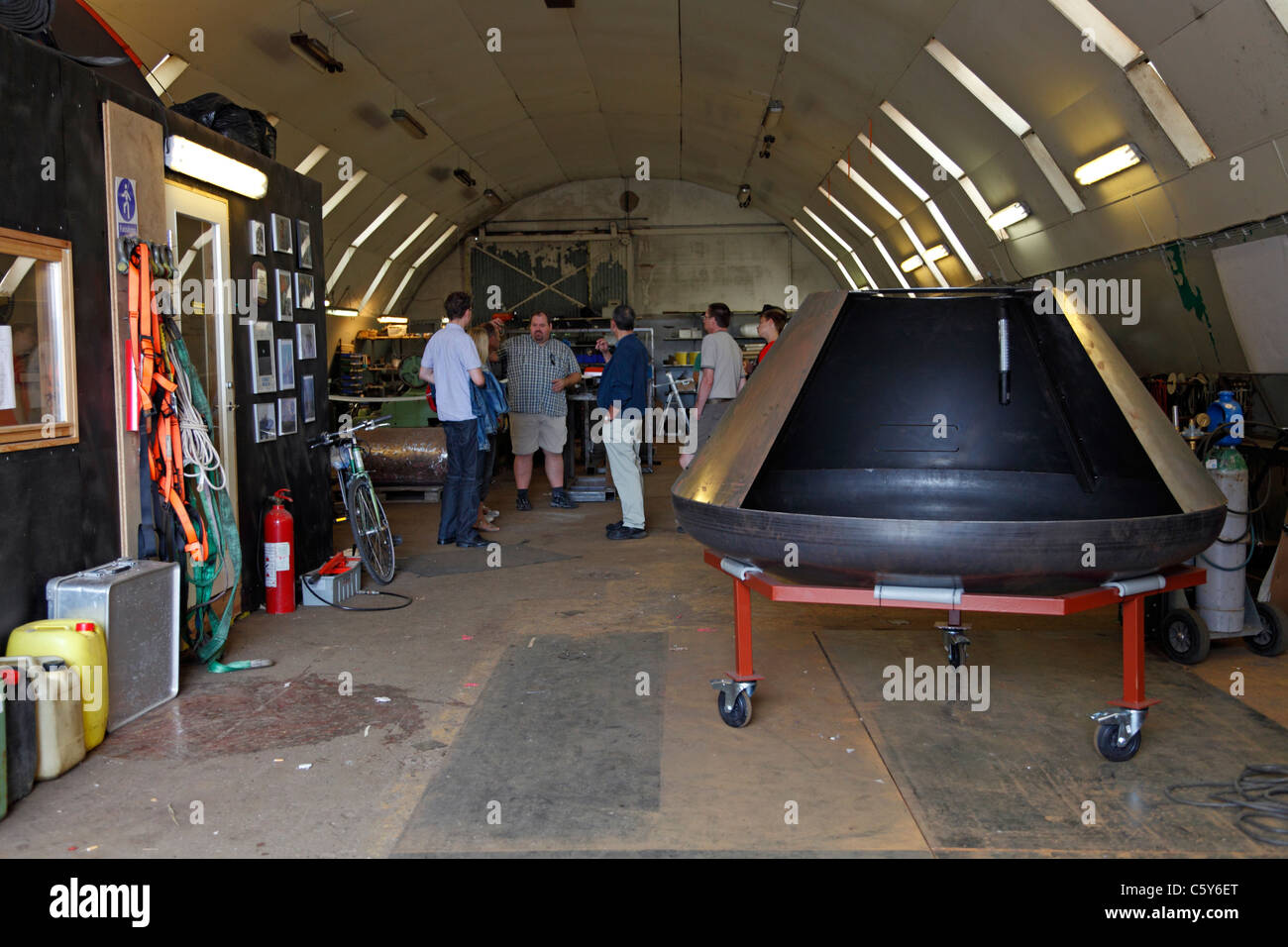 Open house at the Copenhagen Suborbitals on Refshaleøen in the port of Copenhagen. The domicile of the first Danish space rocket Stock Photo