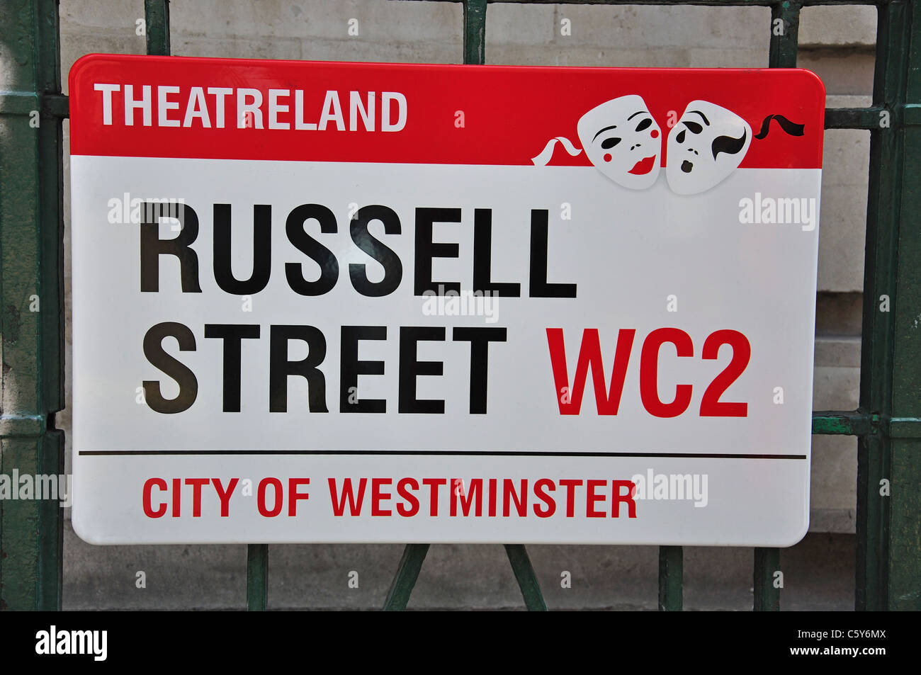 Russell Street sign, Covent Garden, West End, City of Westminster, London, Greater London, England, United Kingdom Stock Photo