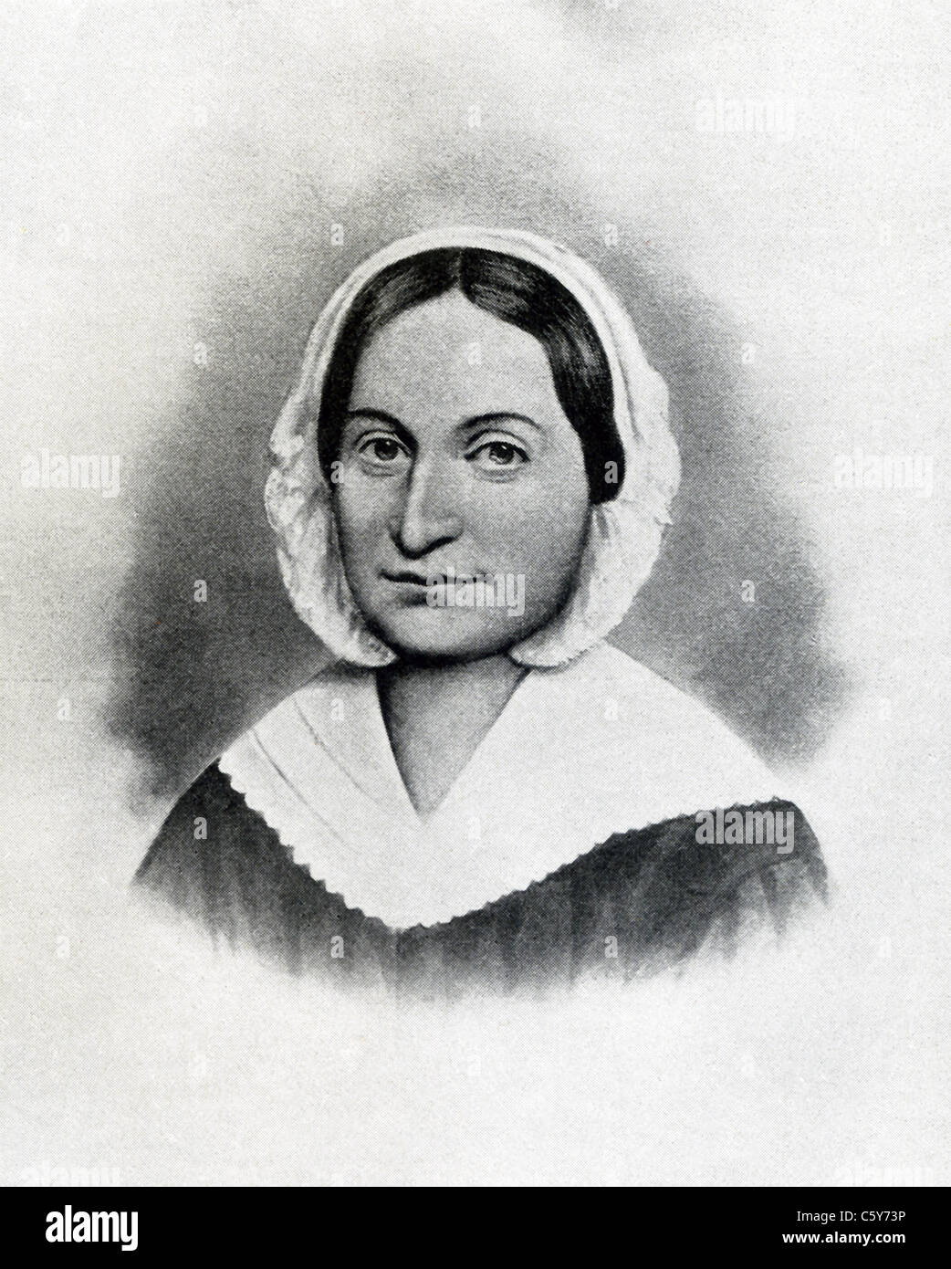 Mary Lyon, a pioneer in women's education, established Mount Holyoke Female Seminary in 1837, which is now Mount Holyoke College Stock Photo