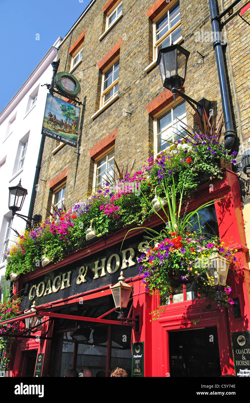 The Coach and Horses Pub, Bow Street, Covent Garden, West End, City of Westminster, London, England, United Kingdo Stock Photo