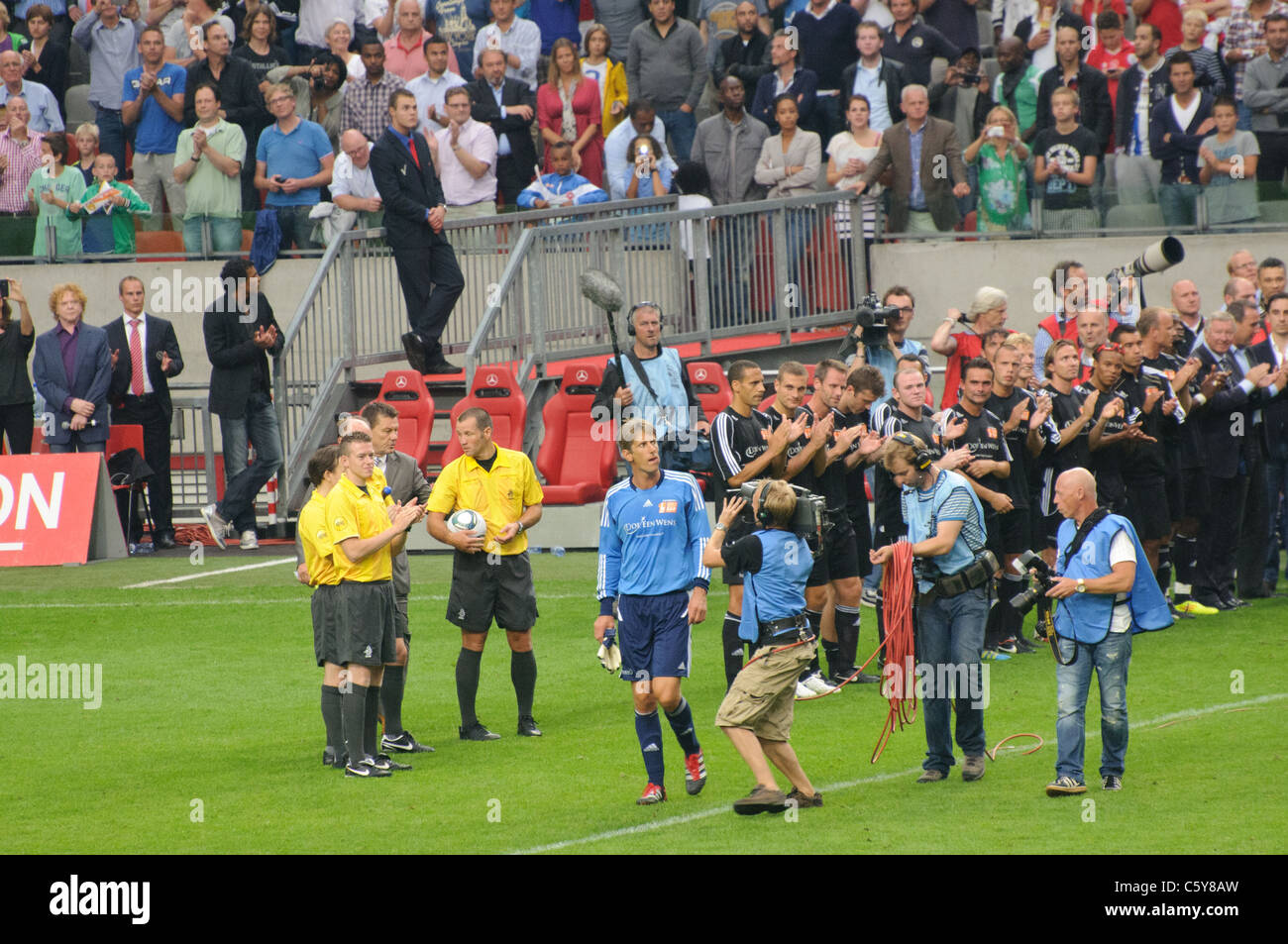 Edwin van der Sar after his farewell game on 3 August 2011 in Amsterdam Stock Photo