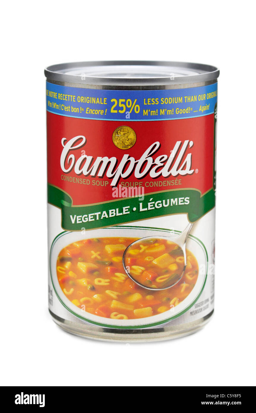 Campbells Soup, Can Tin of Vegetable Soup, Campbell's Soup Stock Photo