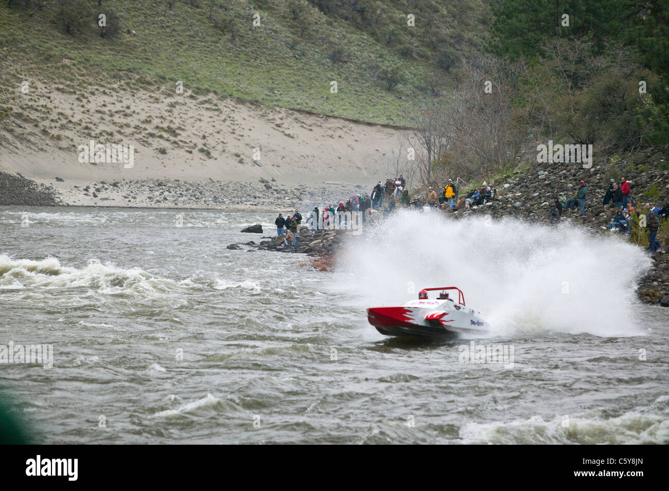 Jesse LaForest powers through Time Zone rapids in his 16 Wocket during
