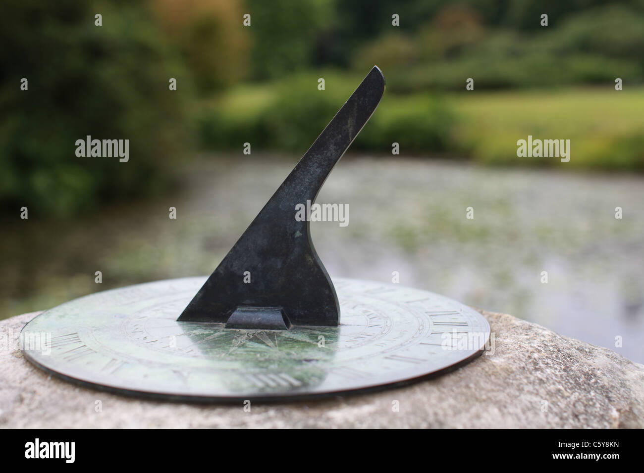 Sundial English Garden Stock Photo Alamy