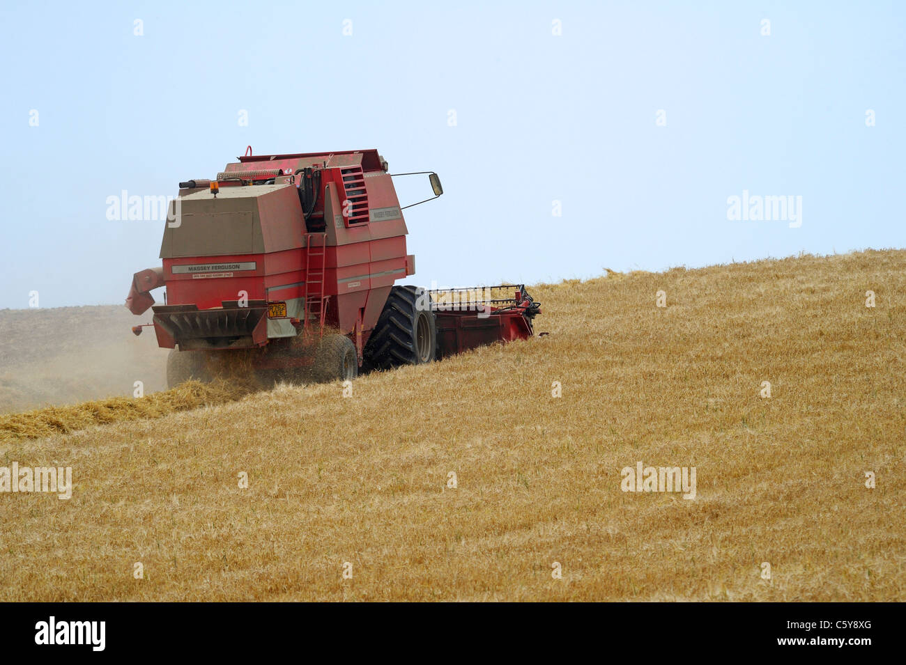 Massey Ferguson 38 Rotary Separator combined harvester harvesting a ...