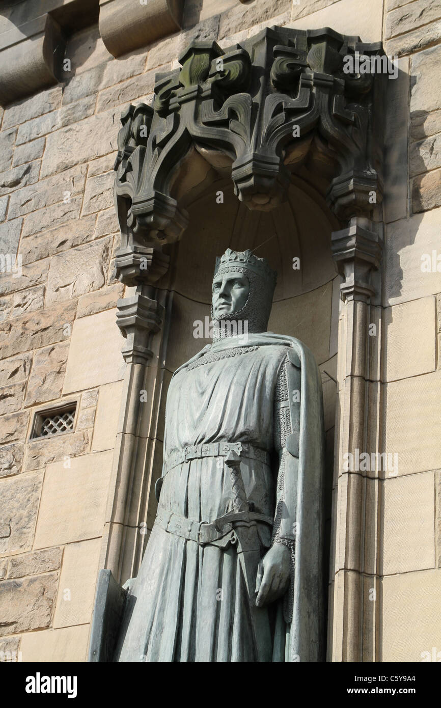 Statue of King Robert the Bruce at Edinburgh Castle, Scotland Stock Photo