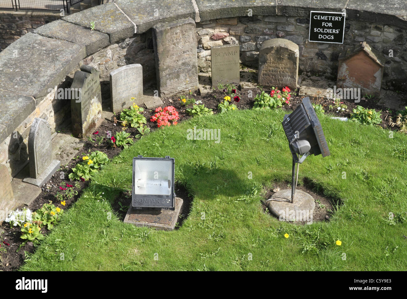 The Dog Cemetery for Army staff's pets at Edinburgh Castle, Scotland