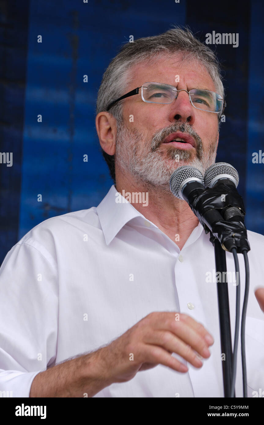 Gerry Adams at the 40th anniversary of the Ballymurphy (Belfast) massacre of 9th August 1971 Stock Photo