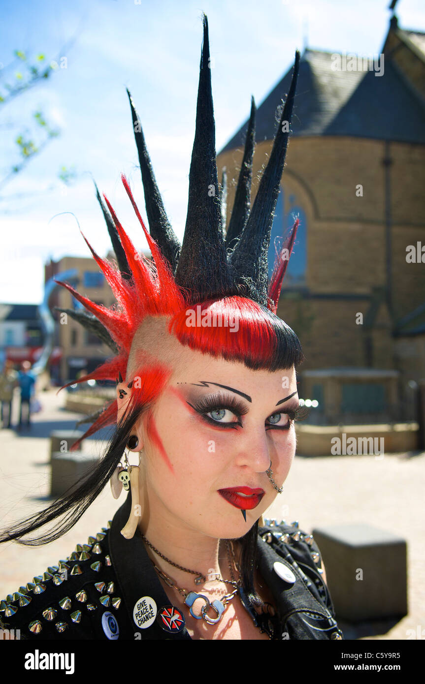 Punk rockers from all over the world arrived in Blackpool for the annual Rebellion Festival held  in the town Stock Photo