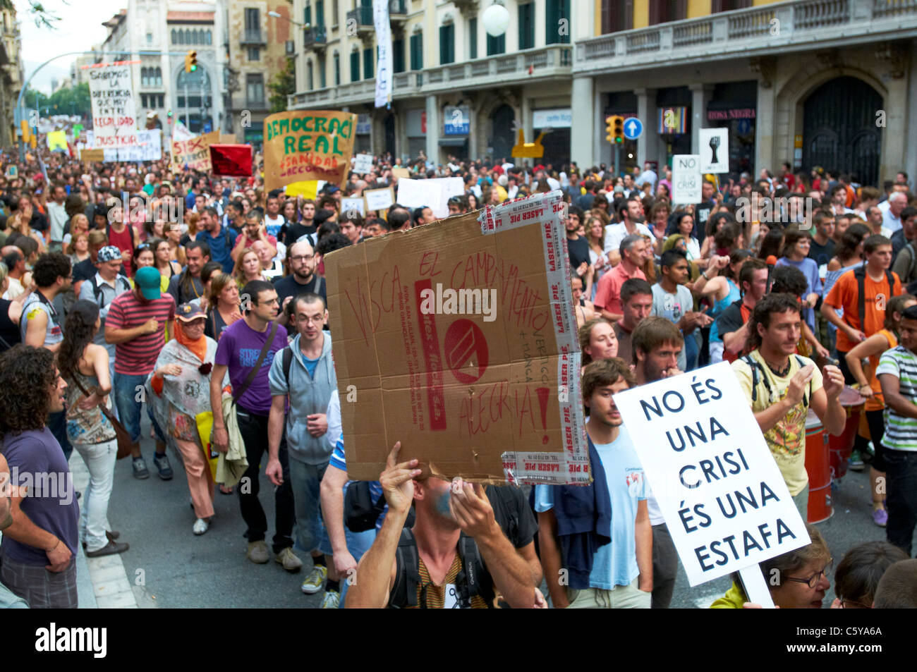 -Spanish Revolution- Demonstration 15M Movement in Barcelona, Spain ...