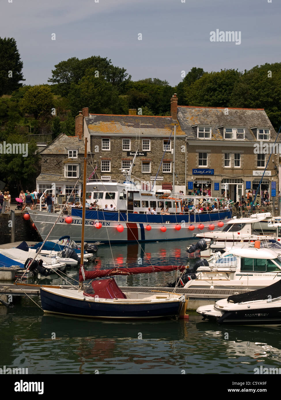 Pleasure boat Jubilee Queen in Padstow Harbour Cornwall England UK