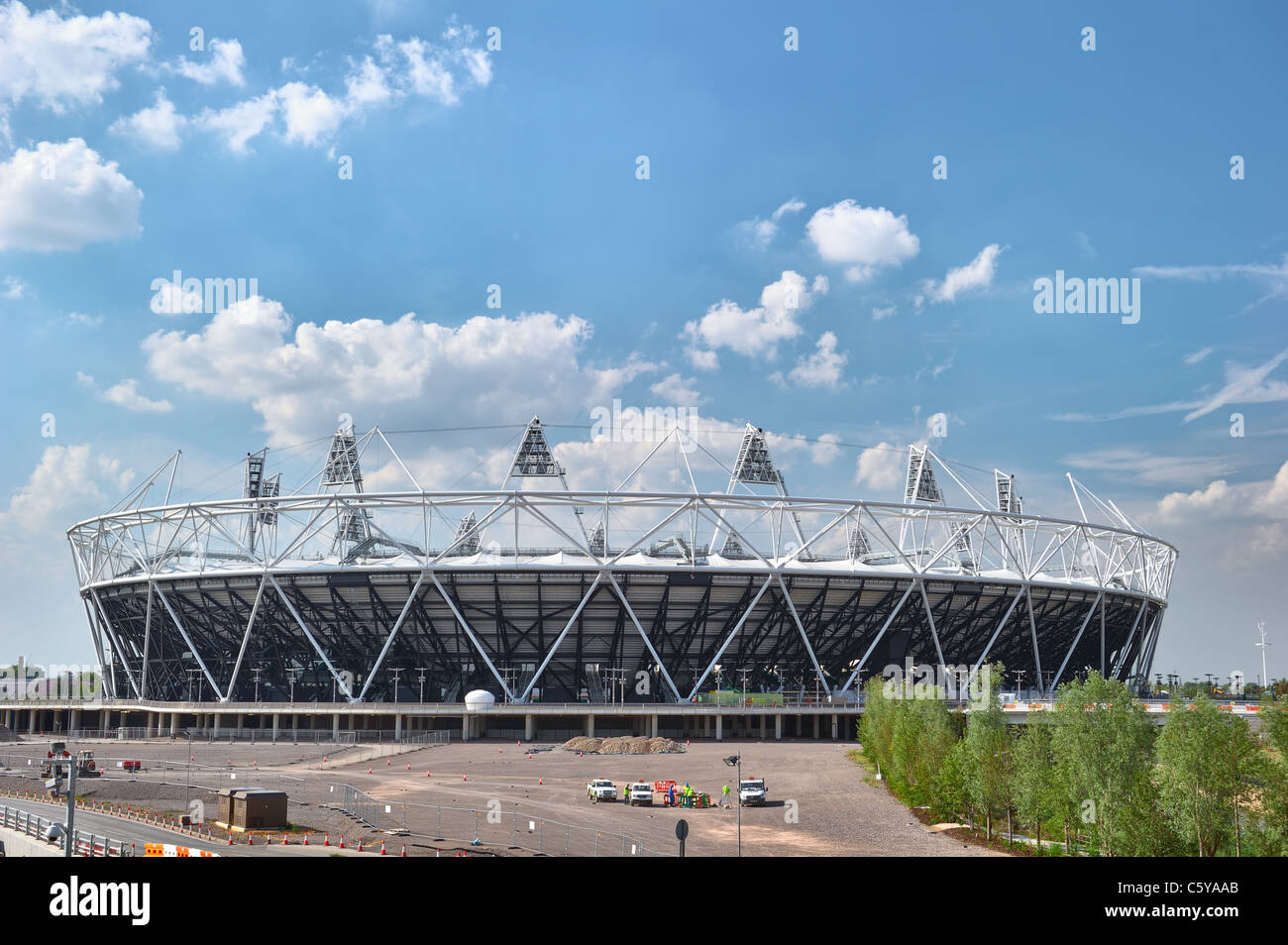 Olympic Stadium, Marshgate Lane, Stratford, London, England, from