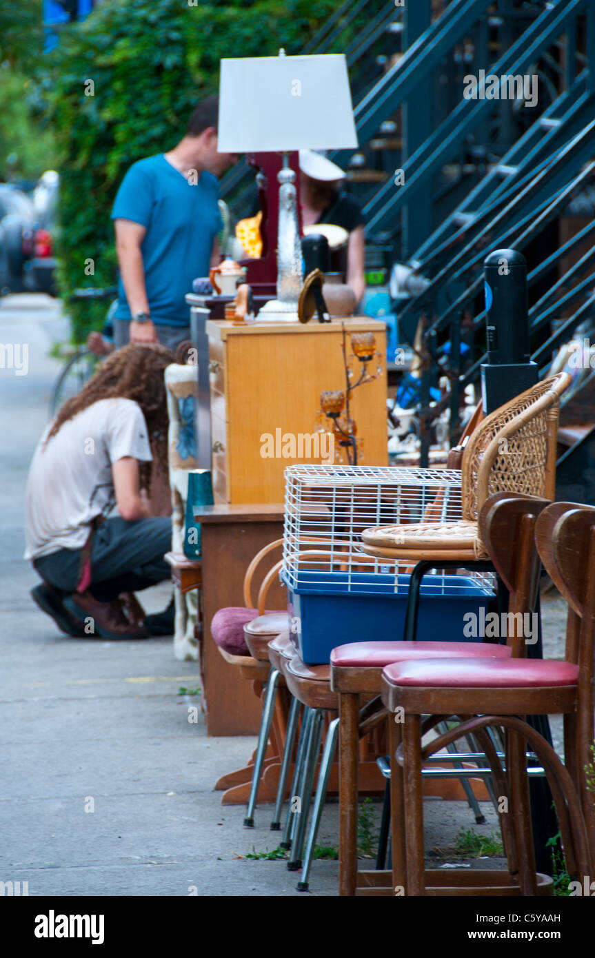 Garage sale Park Avenue Montreal Canada Stock Photo Alamy