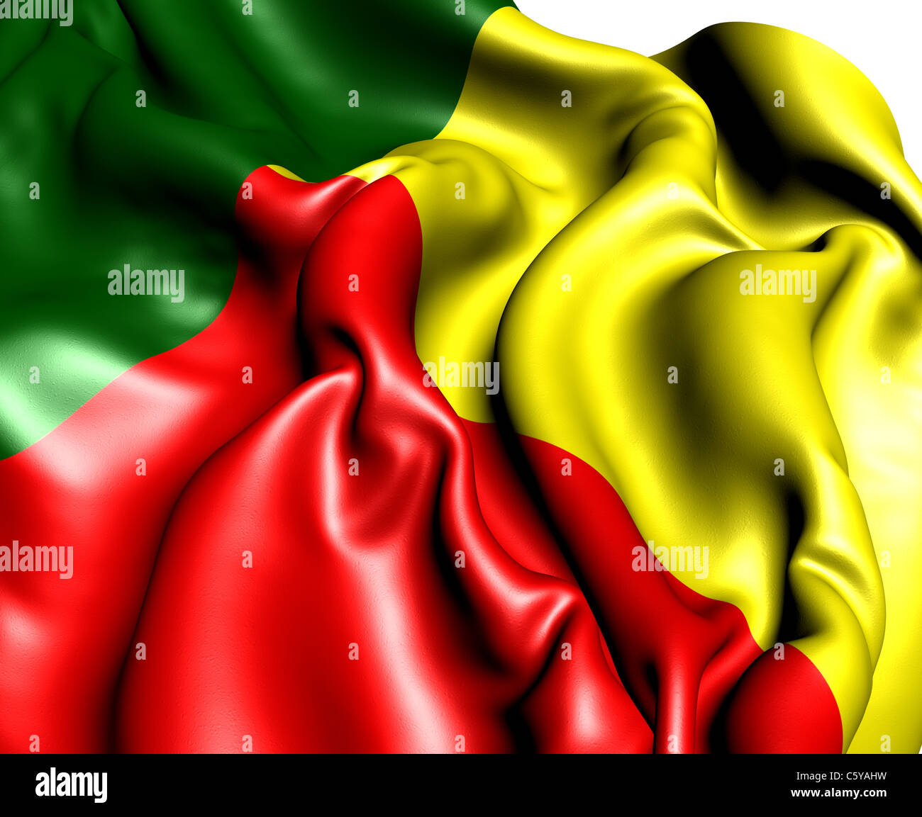 Flag of Benin. Close up. Stock Photo