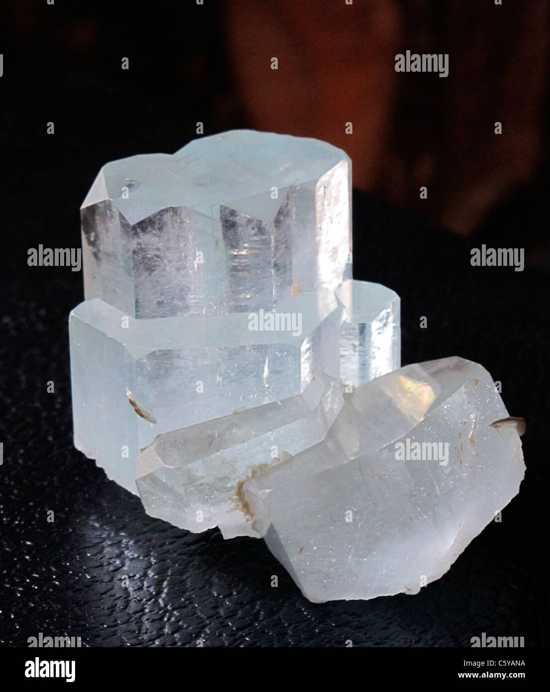 Aquamarine Crystal Formation from Pakistan, the precious blue Beryl gem.  Gemology, jewelry interest Stock Photo - Alamy