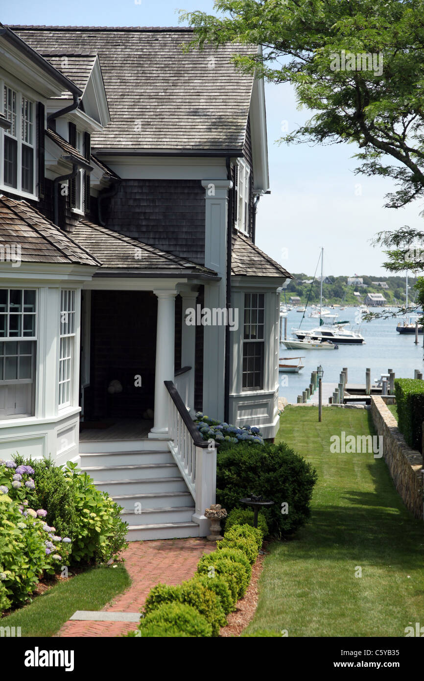view of typical Edgartown house in Martha's Vineyard. photographer: Tom Zuback Stock Photo