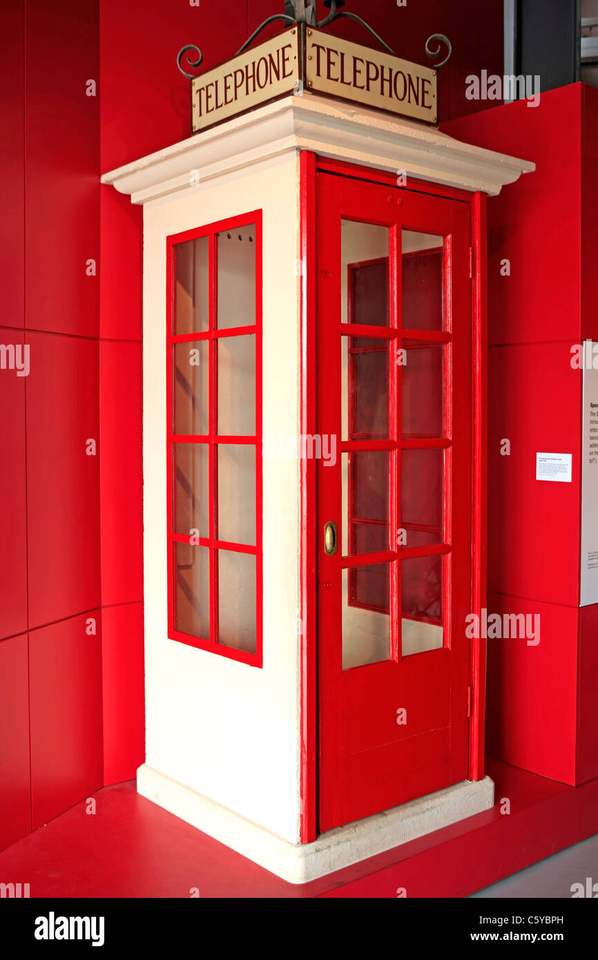 One of the first telephone boxes in England on display in the M Shed