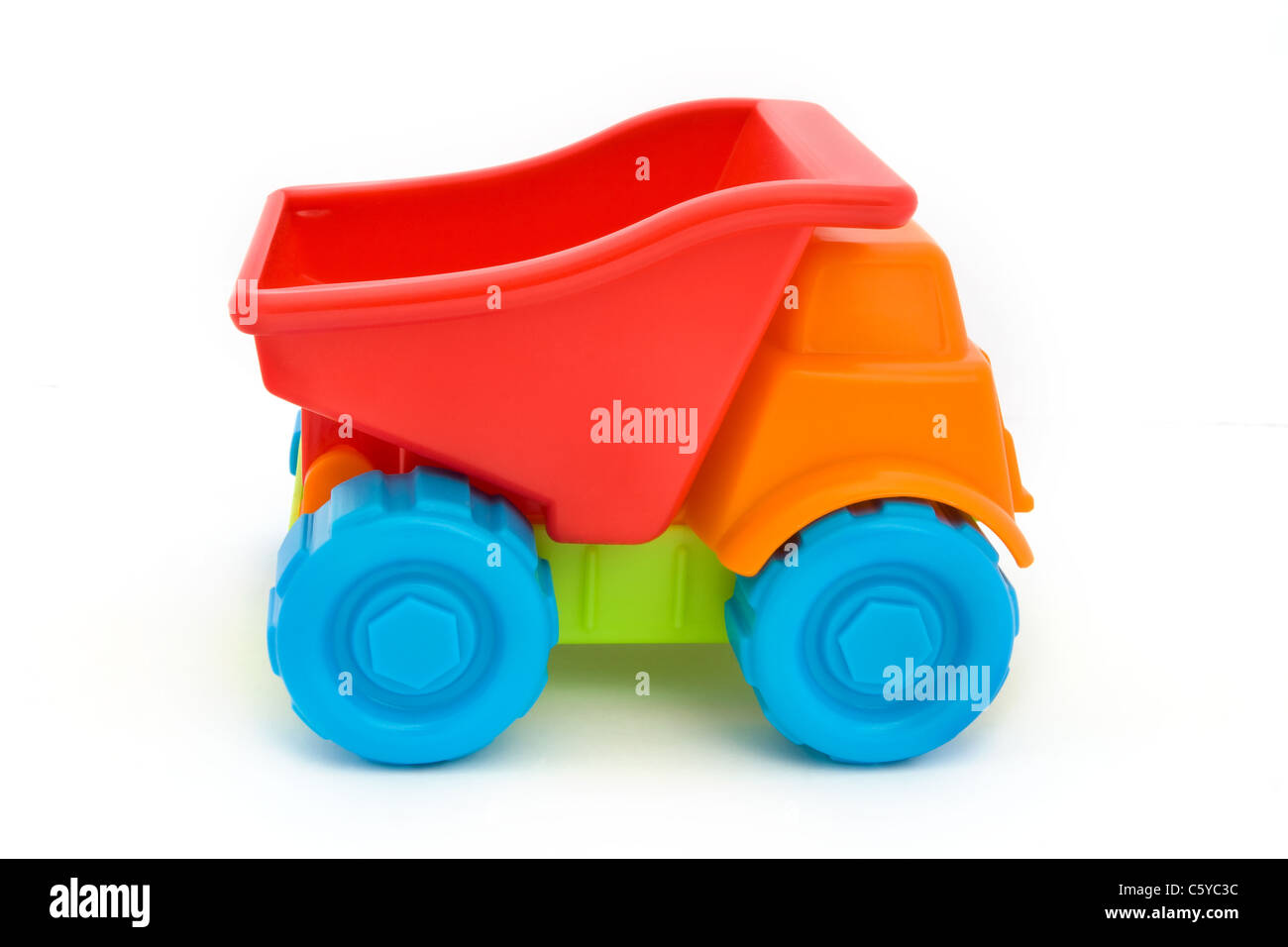 Colorful toy truck isolated on a white Stock Photo