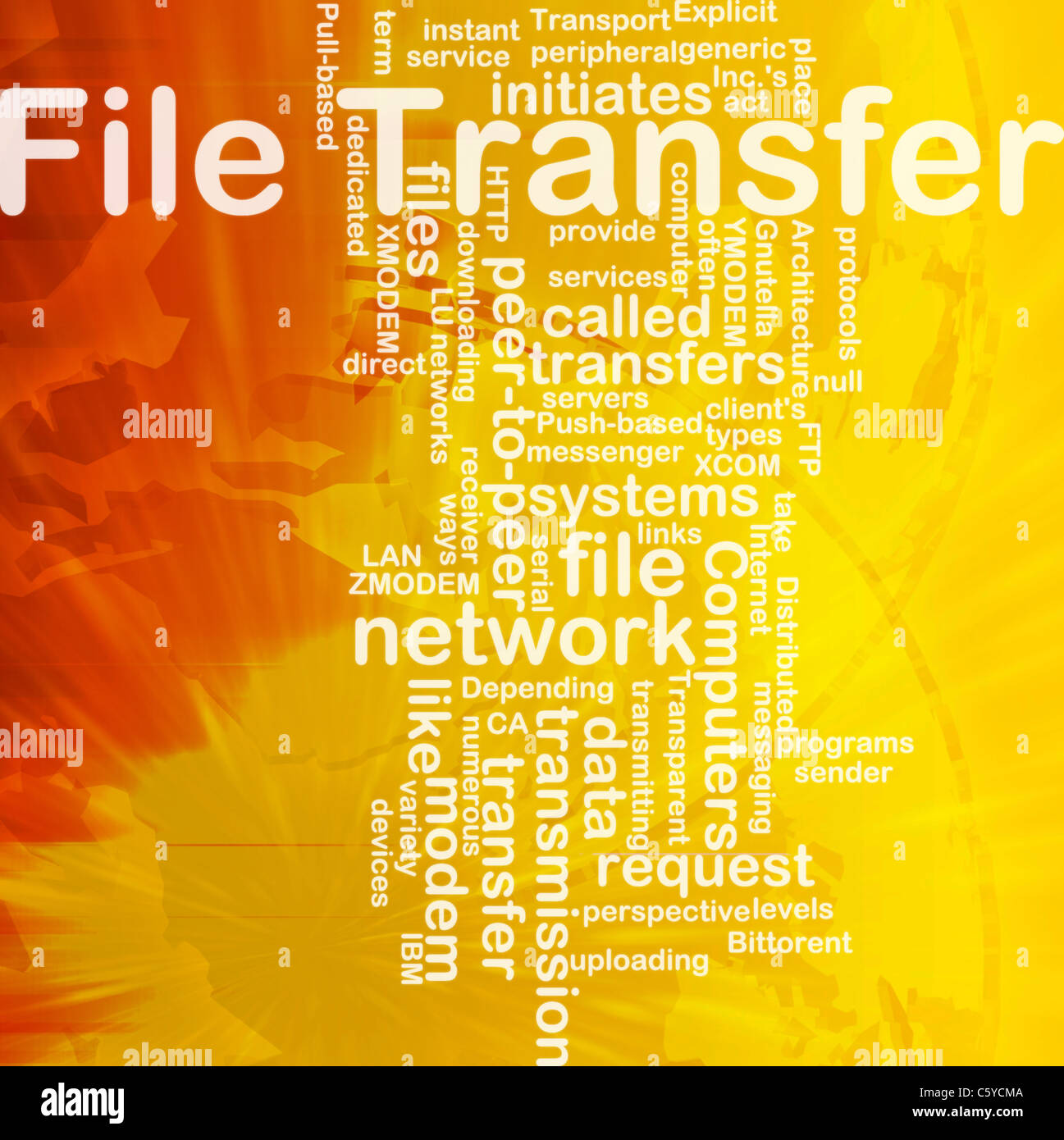 Background concept wordcloud illustration of file transfer ...