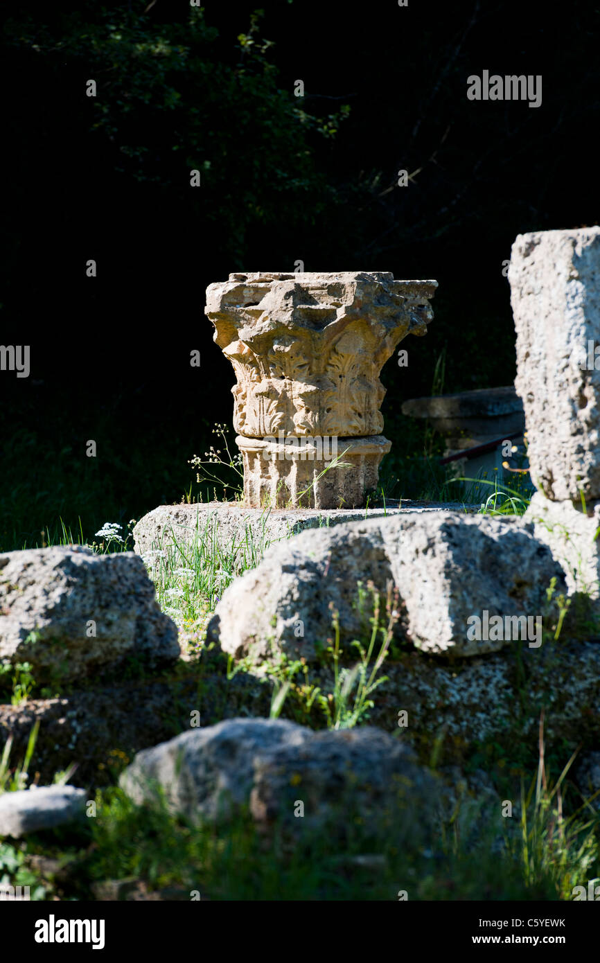 Ancient Olympia,home to Greece's Games 776 BC,Archaeological site & Museum,Gymnasium,Palaestra,Wrestling School,Katakolon,Greece Stock Photo